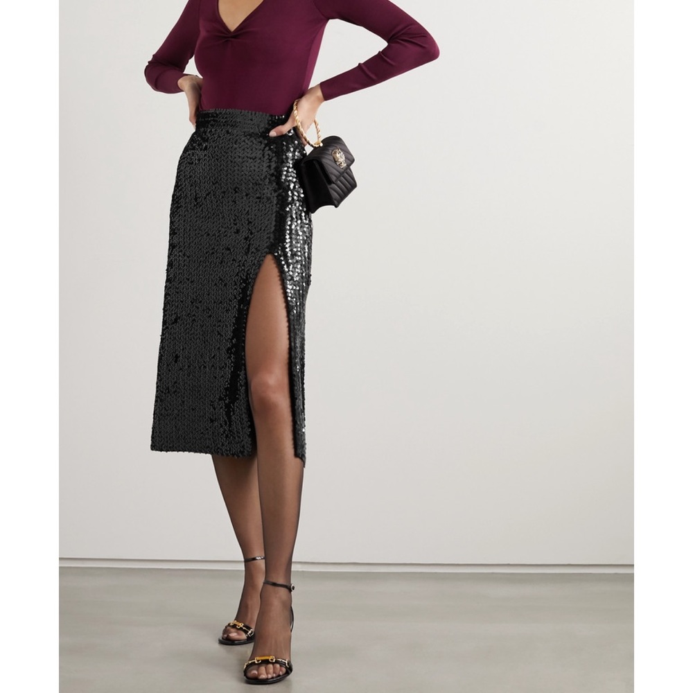 NWT GUCCI Sequin embroidered skirt with slit $2500
